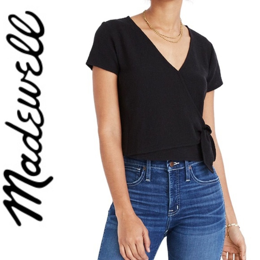NWT Madewell Texture and Thread tie front wrap top